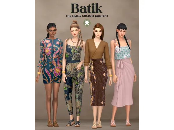 Maxis Match Batik (8items) by huien - The Sims 4 Custom Content