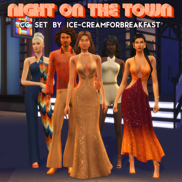 Maxis Match Night on the Town January 2024 Set by simsfinds - The Sims 4 Custom Content