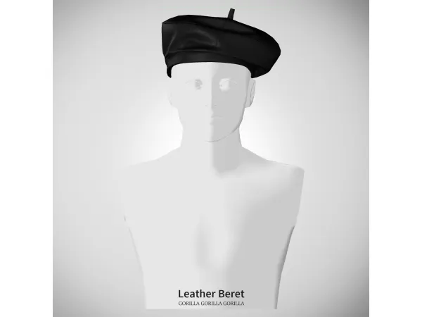 Alpha Leather Beret by gorillax3 - The Sims 4 Custom Content