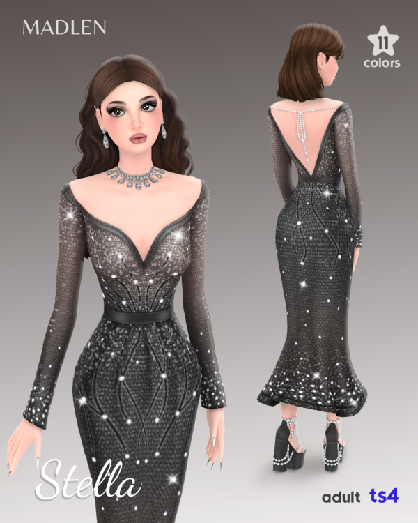 Maxis Match Stella Dress by simsfinds - The Sims 4 Custom Content