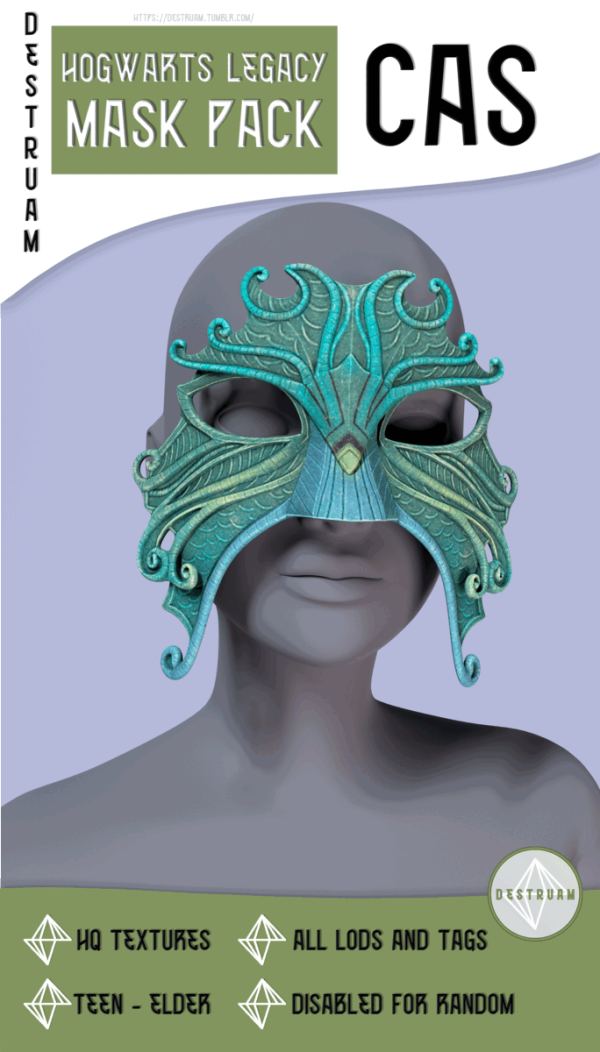 Mix Hogwarts legacy mask pack by simsfinds - The Sims 4 Custom Content