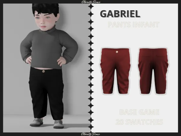 Alpha Gabriel Pants Infant by clarity-sims - The Sims 4 Custom Content