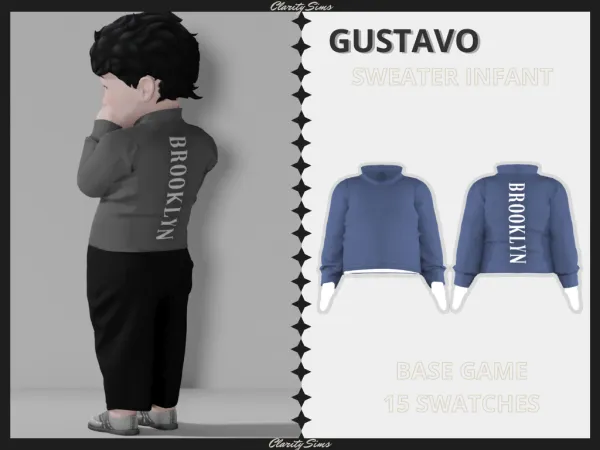 Alpha Gustavo Sweater Infant by clarity-sims - The Sims 4 Custom Content