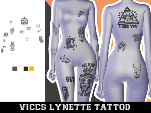 Mix VICCS_LYNETTE TATTOO by viccs - The Sims 4 Custom Content