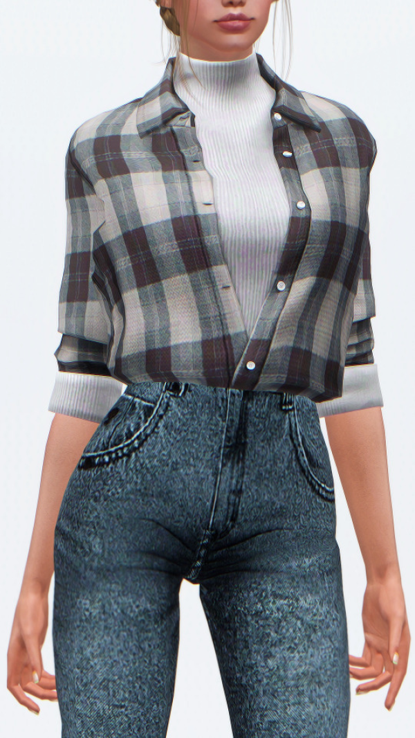 Elliesimple Layered Shirt 4t3 by simsfinds - The Sims 3 custom content