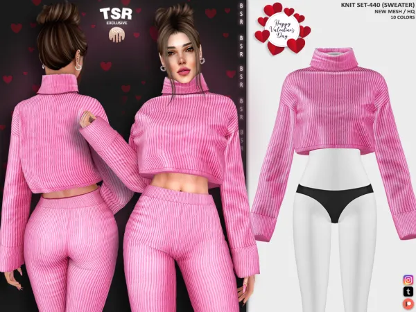 Alpha KNIT SET 440 BD1178 BD1179 by simsfinds - The Sims 4 Custom Content