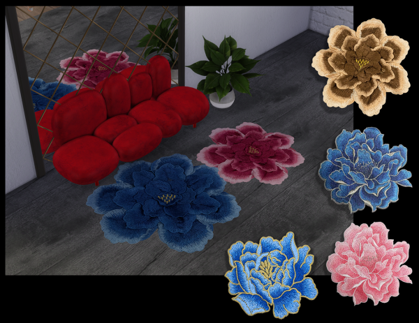 Alpha Rugs and sofa by fusionstylesims4 - The Sims 4 Custom Content