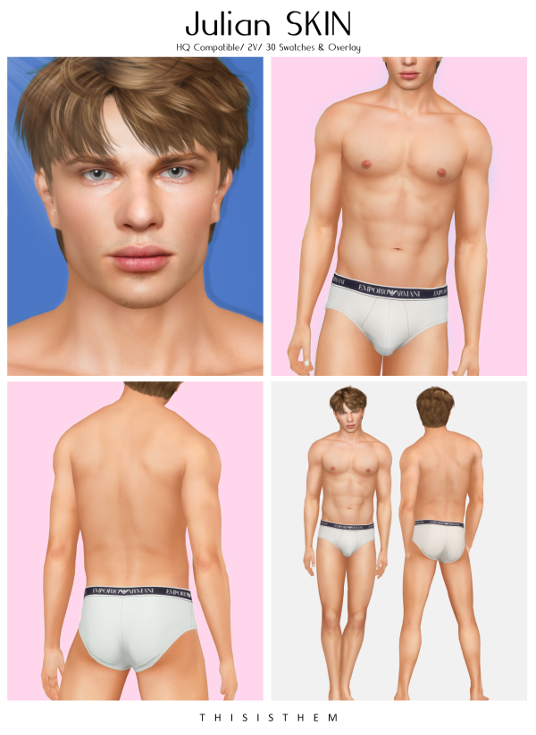 Alpha Julian Skin Sim Male Body Preset N7 (Beta Version) by simsfinds - The Sims 4 Custom Content