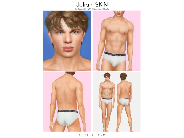Alpha Julian Skin Sim Male Body Preset N7 (Beta Version) by thisisthem - The Sims 4 Custom Content