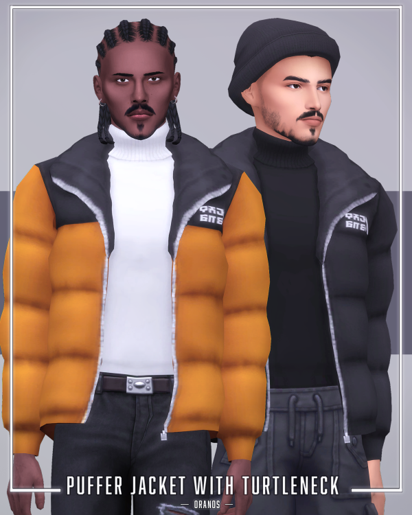 Maxis Match Puffer Jacket With Turtleneck by simsfinds - The Sims 4 Custom Content