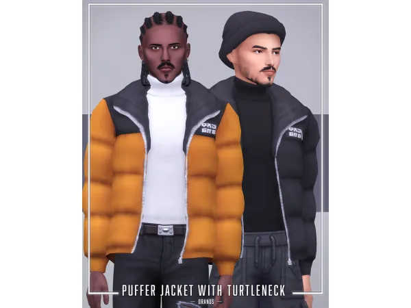 Maxis Match Puffer Jacket With Turtleneck by oranos - The Sims 4 Custom Content