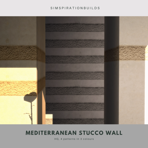 Alpha Mediterranean Stucco Wall by simsfinds - The Sims 4 Custom Content