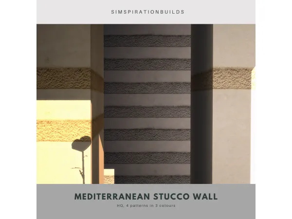 Alpha Mediterranean Stucco Wall by simspirationbuilds - The Sims 4 Custom Content