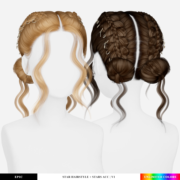 Alpha Star Hairstyle V1 Stars Acc by simsfinds - The Sims 4 Custom Content