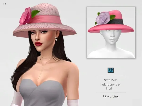 Mix Flower Hat by elfdor - The Sims 4 Custom Content