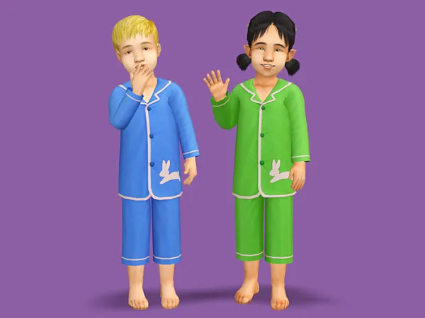 rented space 3t2 Luxe Moon Rabbit PJs for toddlers - The Sims 2 Custom Content
