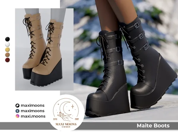 Alpha Maite Boots by maximoons - The Sims 4 Custom Content