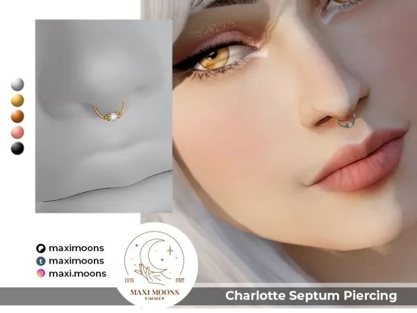 Alpha Charlotte Septum Piercing - The Sims 4 Custom Content