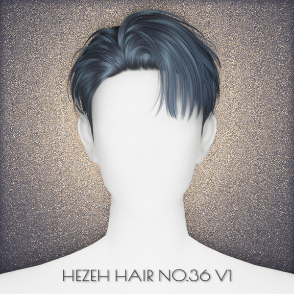 Alpha [Hezeh]Hair_No36_V1 by hezeh - The Sims 4 Custom Content
