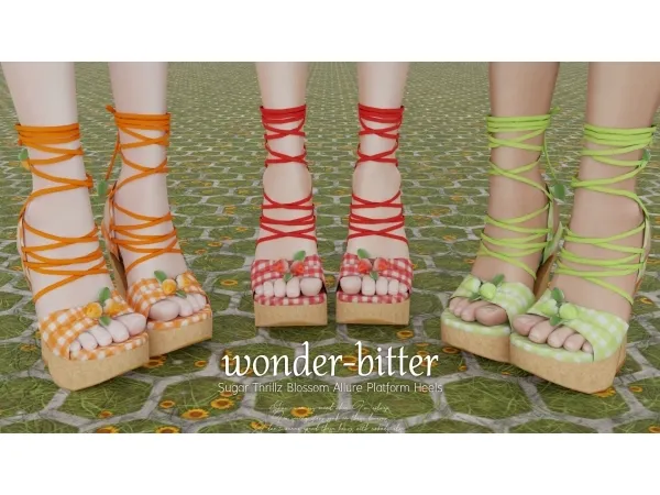 Alpha Sugar Thrillz Blossom Allure Platform Heels by wonder-bitter - The Sims 4 Custom Content