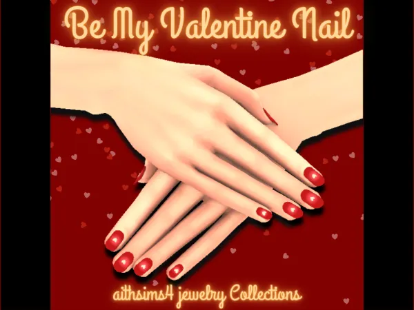 Maxis Match Be My Valentine Nail by aithsims - The Sims 4 Custom Content