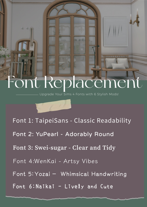 Mix Font replacement mod by simsfinds - The Sims 4 Custom Content