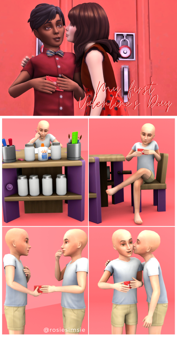 Mix Posepack My first Valentine's Day by simsfinds - The Sims 4 Custom Content