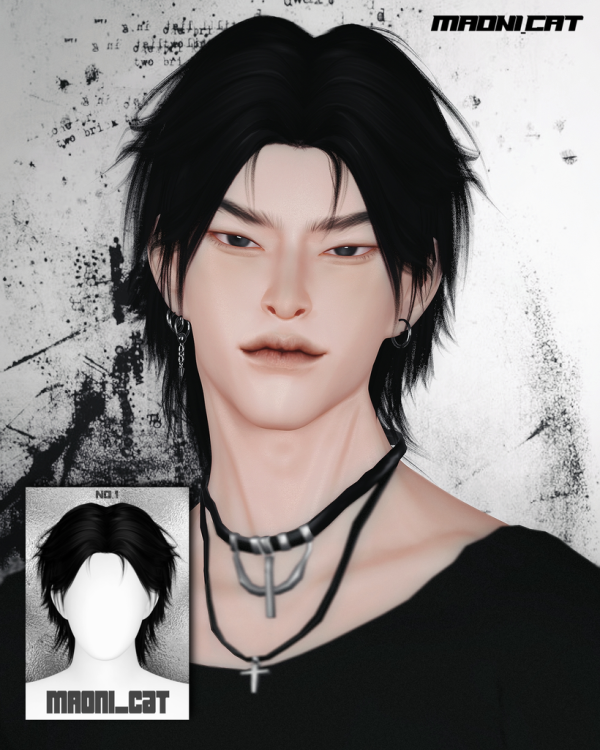 Alpha [Maoni_cat]HAIR No1 by simsfinds - The Sims 4 Custom Content