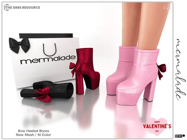 Alpha Bow Heeled Boots - The Sims 4 Custom Content