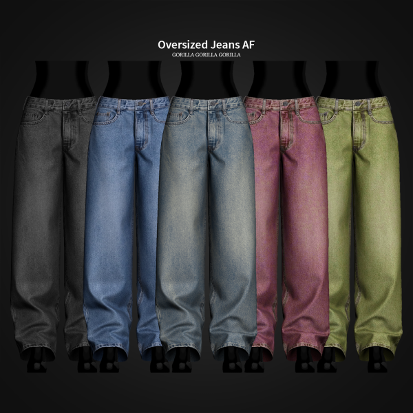 Alpha Oversized Jeans AF by simsfinds - The Sims 4 Custom Content