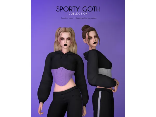 Hoodie + Corset - Sporty Goth Collection
