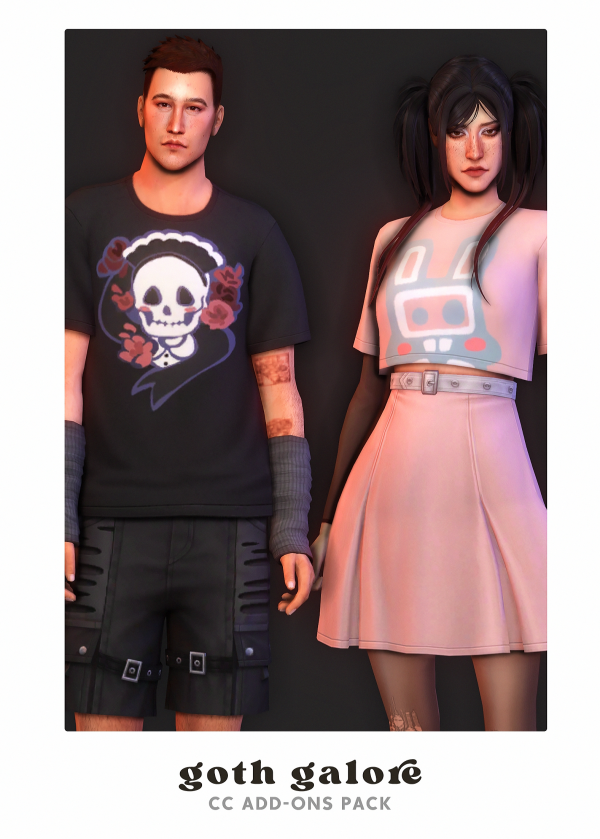 Maxis Match Goth Galore Add Ons by simsfinds - The Sims 4 Custom Content