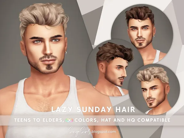 Alpha Lazy Sunday Hair NOW PUBLIC by simsfinds - The Sims 4 Custom Content