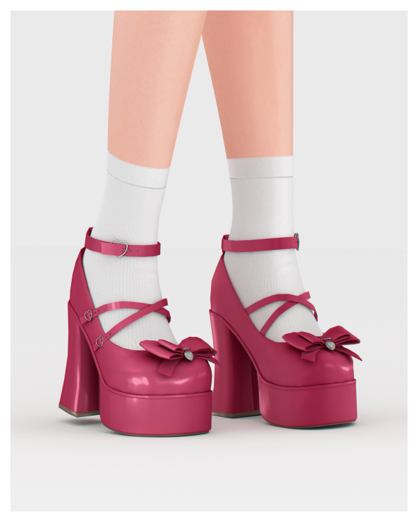 Alpha 💘 Cupid Kisses Buckled Heels 💘 by simsfinds - The Sims 4 custom content