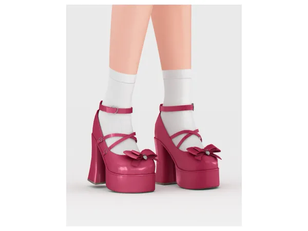 Alpha 💘 Cupid Kisses Buckled Heels 💘 by backtrackcc - The Sims 4 custom content