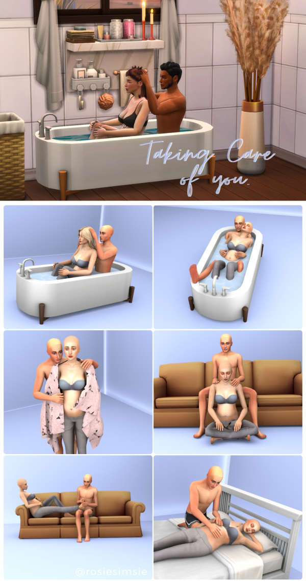 Mix Posepack Taking care of you by simsfinds - The Sims 4 Custom Content