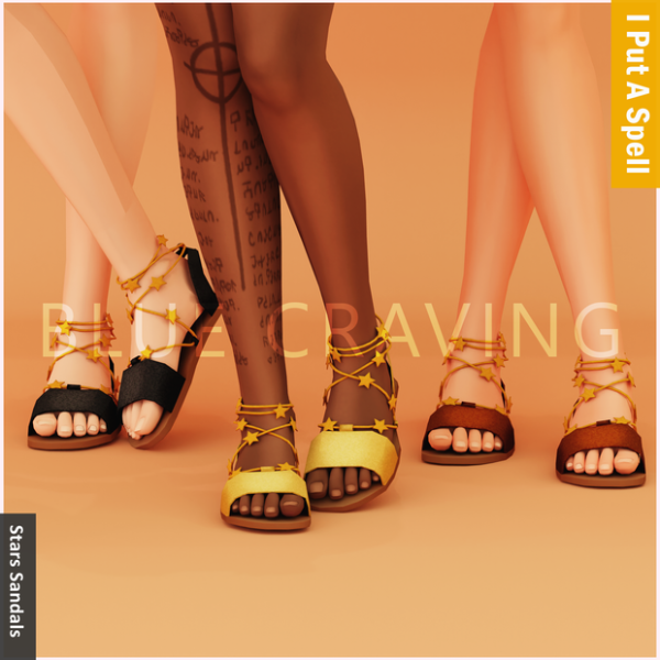 Mix Blue Craving Stars Sandals by bluecraving - The Sims 4 Custom Content