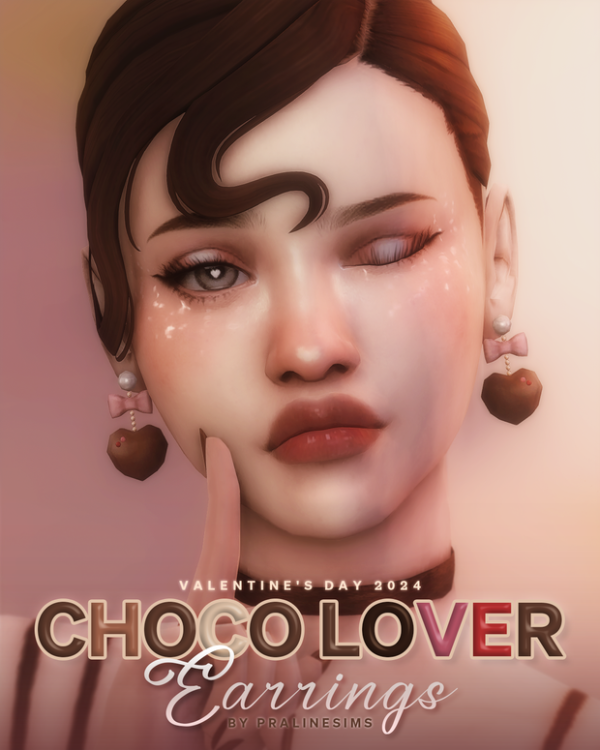 Mix CHOCO LOVER Earrings by simsfinds - The Sims 4 Custom Content