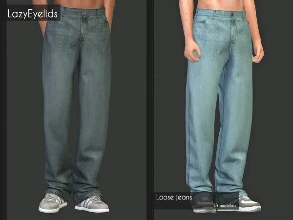 Alpha Loose jeans by lazyeyelids - The Sims 4 Custom Content
