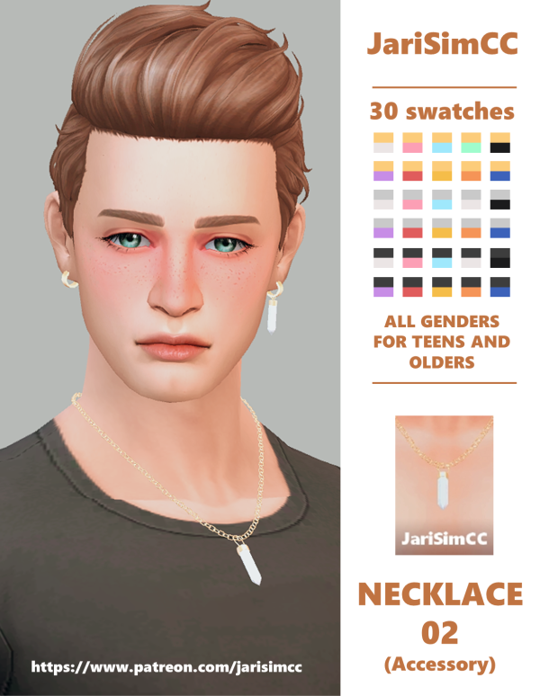 Mix JariSimCC Necklace 02 by simsfinds - The Sims 4 Custom Content