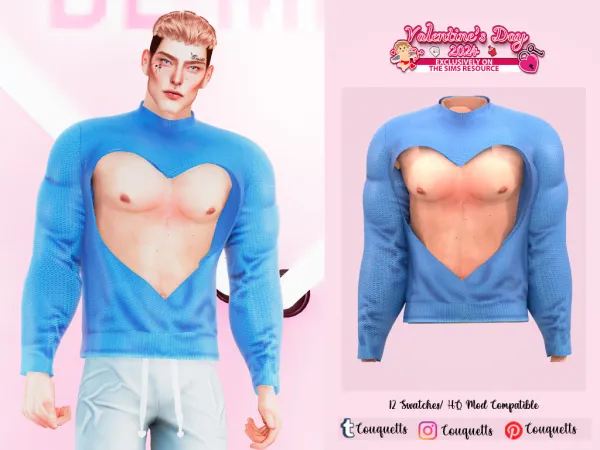 Alpha Open Heart Top by simsfinds - The Sims 4 Custom Content