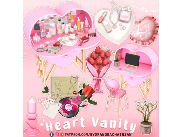 Alpha Heart Vanity - The Sims 4 Custom Content