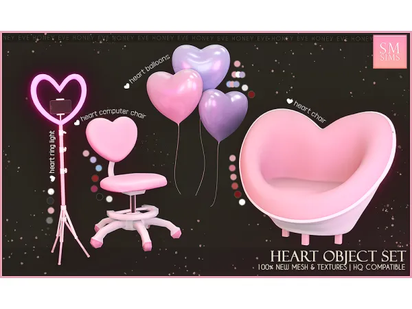 Alpha HONEY Heart Object Set by smsims - The Sims 4 Custom Content