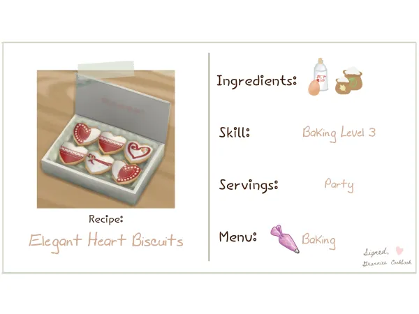 Maxis Match Elegant Love Day Heart Cookies by simsfinds - The Sims 4 Custom Content