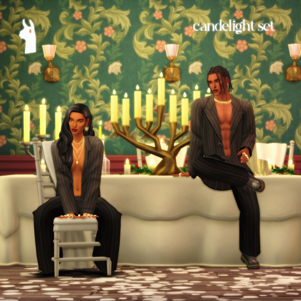 Maxis Match candelight set greenllamas updated 90424 by simsfinds - The Sims 4 Custom Content