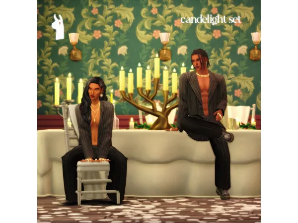 Maxis Match candelight set greenllamas updated 90424 - The Sims 4 Custom Content
