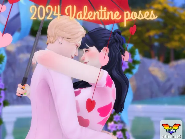 Mix 2024 Valentine poses by simsfinds - The Sims 4 Custom Content