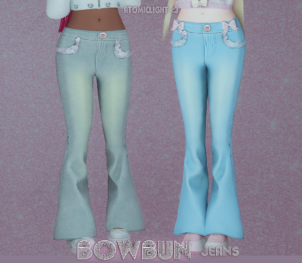 Alpha Bowbun Jeans by atomiclight - The Sims 4 Custom Content