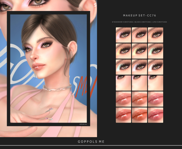 Alpha GPME GOLD MAKEUP SET CC76 by simsfinds - The Sims 4 Custom Content