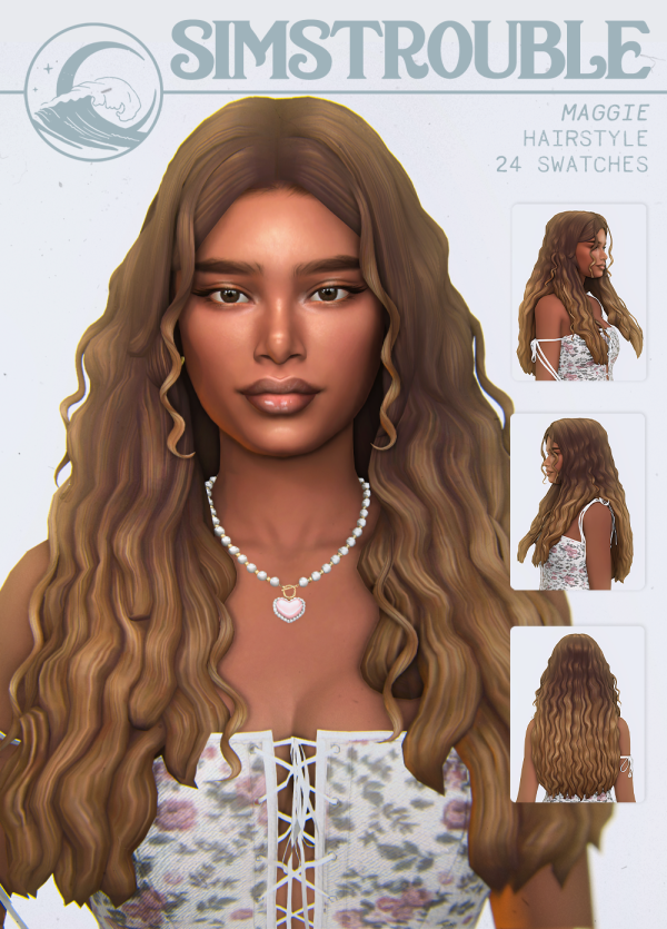 Maxis Match Maggie Hairstyle (4 Versions) by simsfinds - The Sims 4 Custom Content